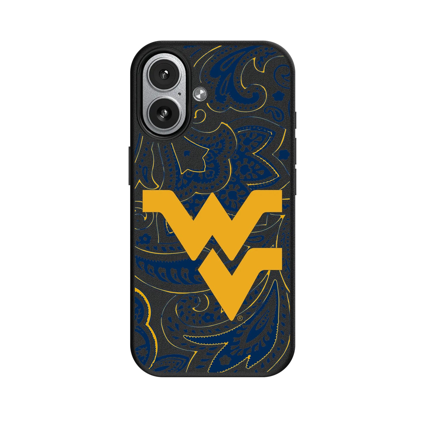 West Virginia University Mountaineers Paisley MagSafe Compatible Phone Case for Apple iPhone