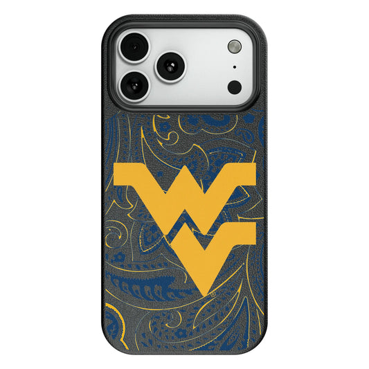 West Virginia University Mountaineers Paisley MagSafe Compatible Phone Case for Apple iPhone