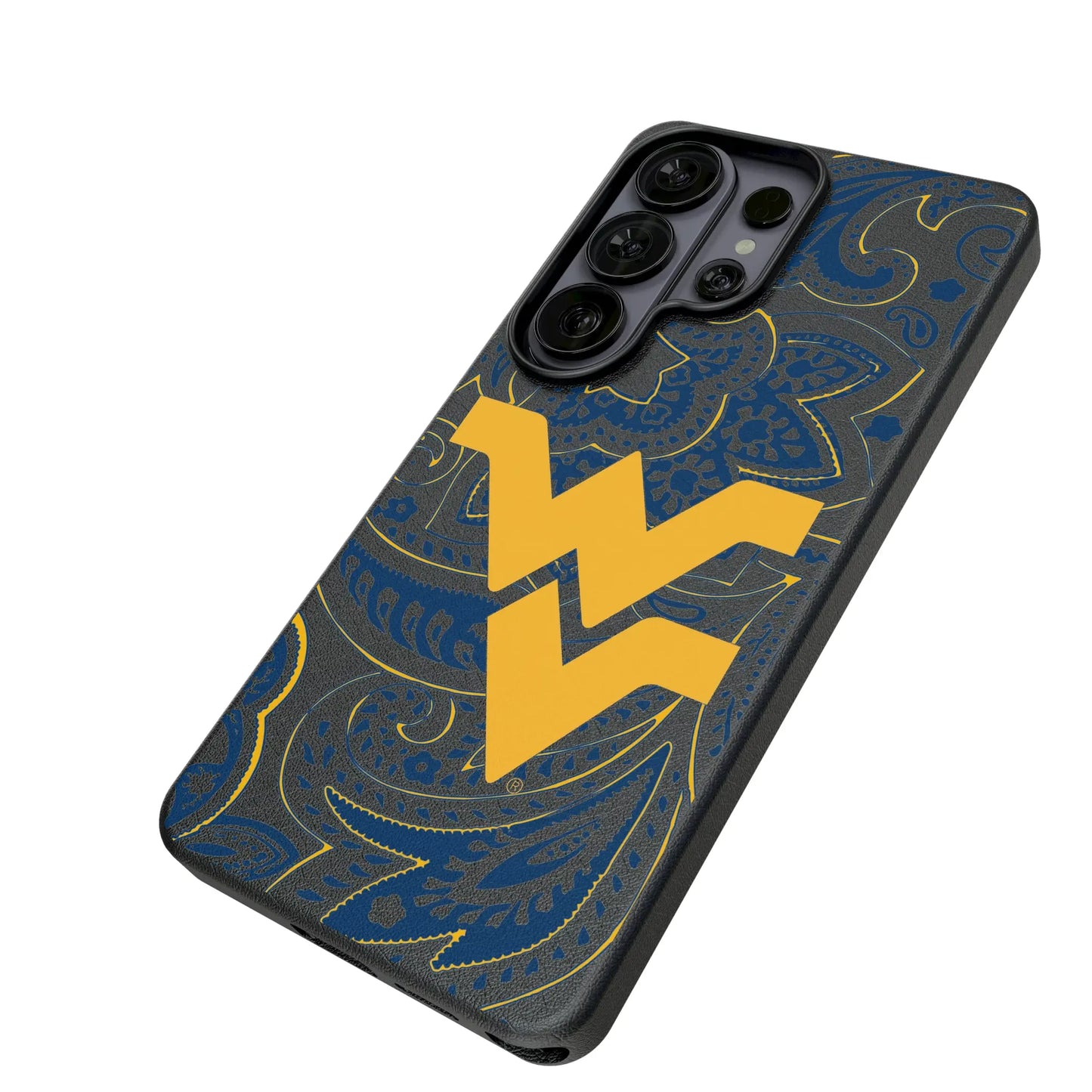 West Virginia University Mountaineers Paisley MagSafe Compatible Phone Case for Samsung Galaxy