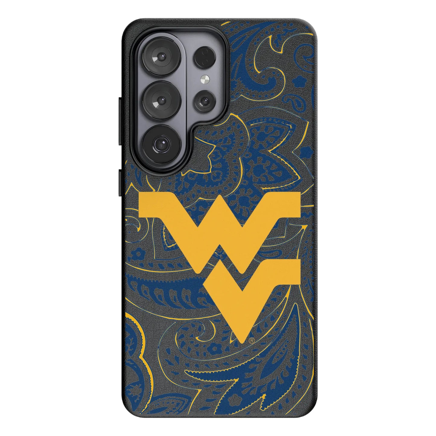 West Virginia University Mountaineers Paisley MagSafe Compatible Phone Case for Samsung Galaxy