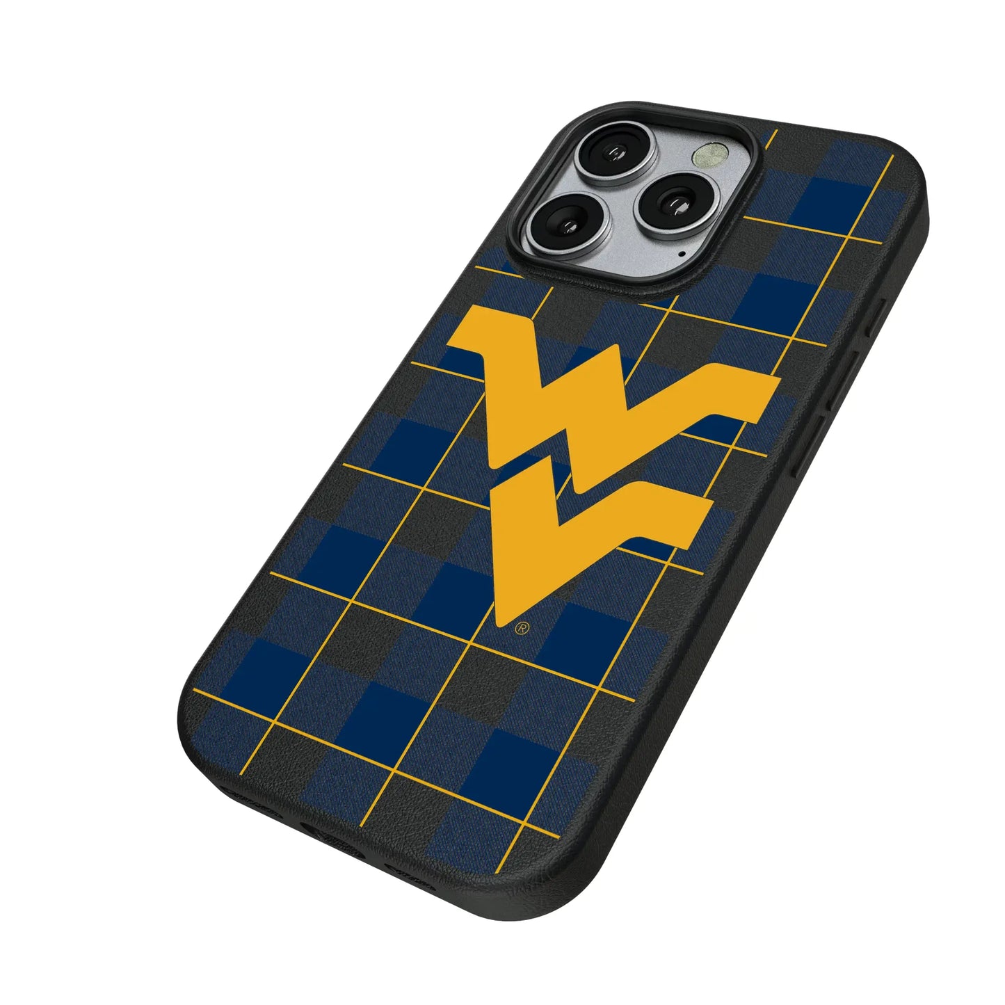 West Virginia University Mountaineers Plaid MagSafe Compatible Phone Case for Apple iPhone