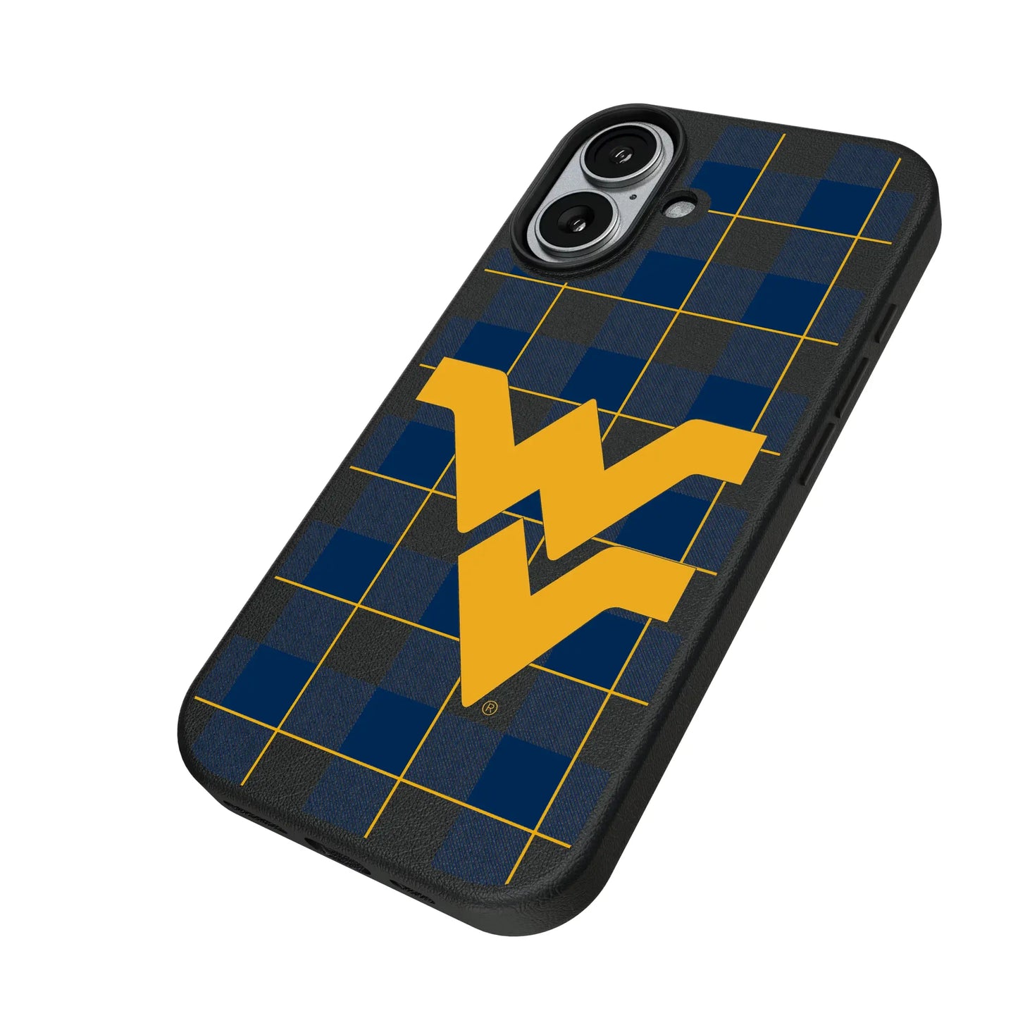 West Virginia University Mountaineers Plaid MagSafe Compatible Phone Case for Apple iPhone