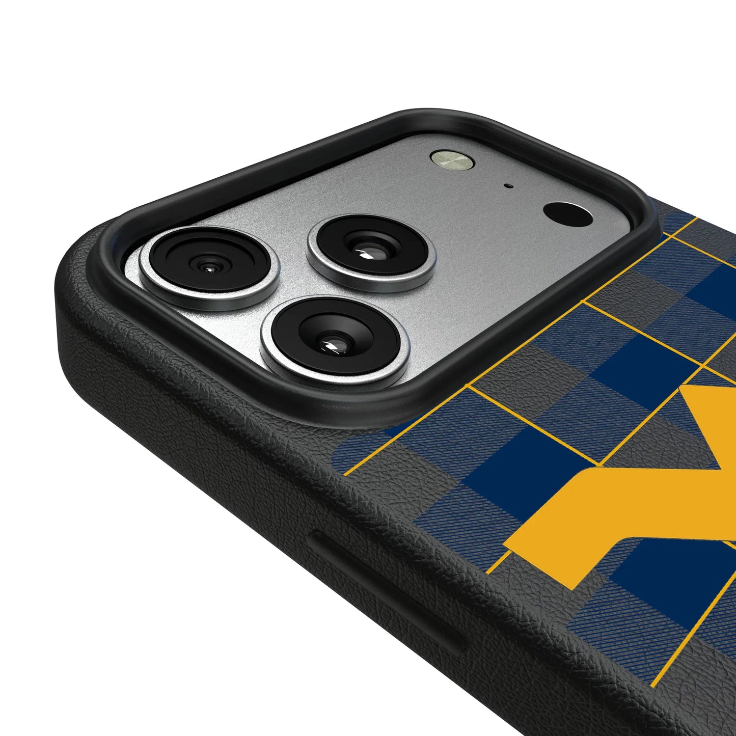 West Virginia University Mountaineers Plaid MagSafe Compatible Phone Case for Apple iPhone