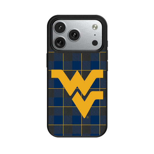 West Virginia University Mountaineers Plaid MagSafe Compatible Phone Case for Apple iPhone