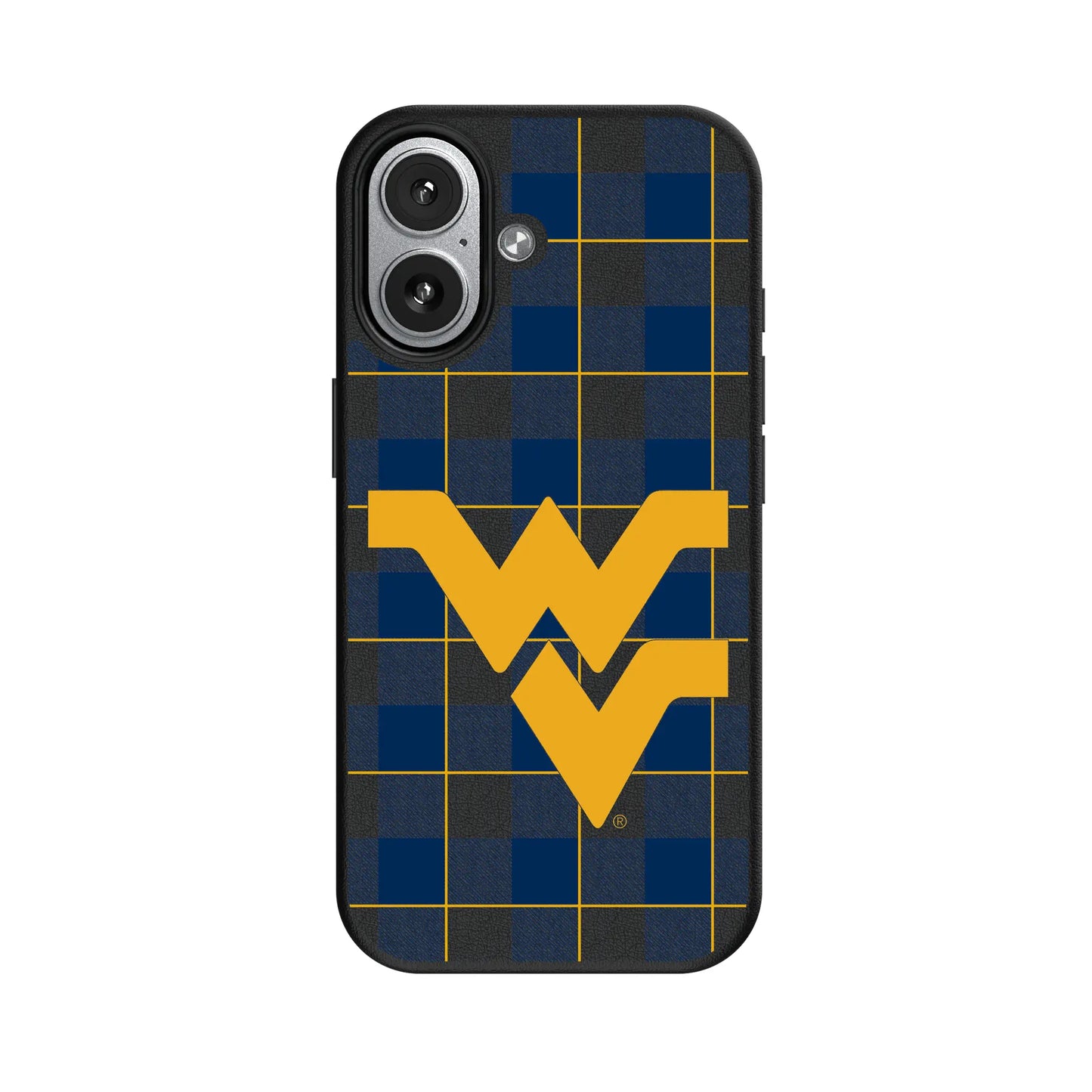 West Virginia University Mountaineers Plaid MagSafe Compatible Phone Case for Apple iPhone