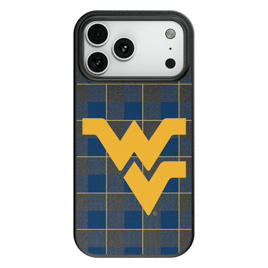 West Virginia University Mountaineers Plaid MagSafe Compatible Phone Case for Apple iPhone