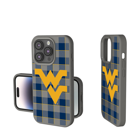 West Virginia University Mountaineers Plaid Soft Touch Phone Case for Apple iPhone