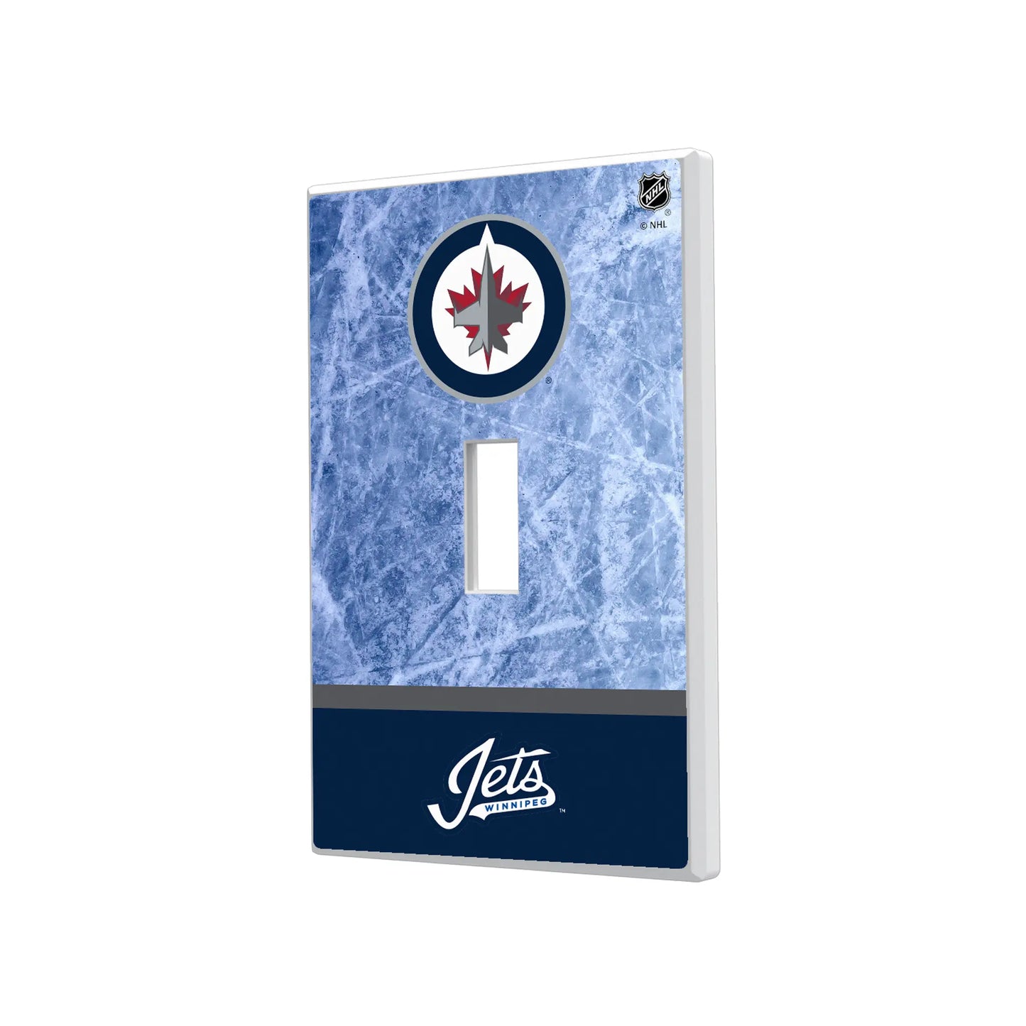 Winnipeg Jets Ice Wordmark Hidden-Screw Light Switch Plate