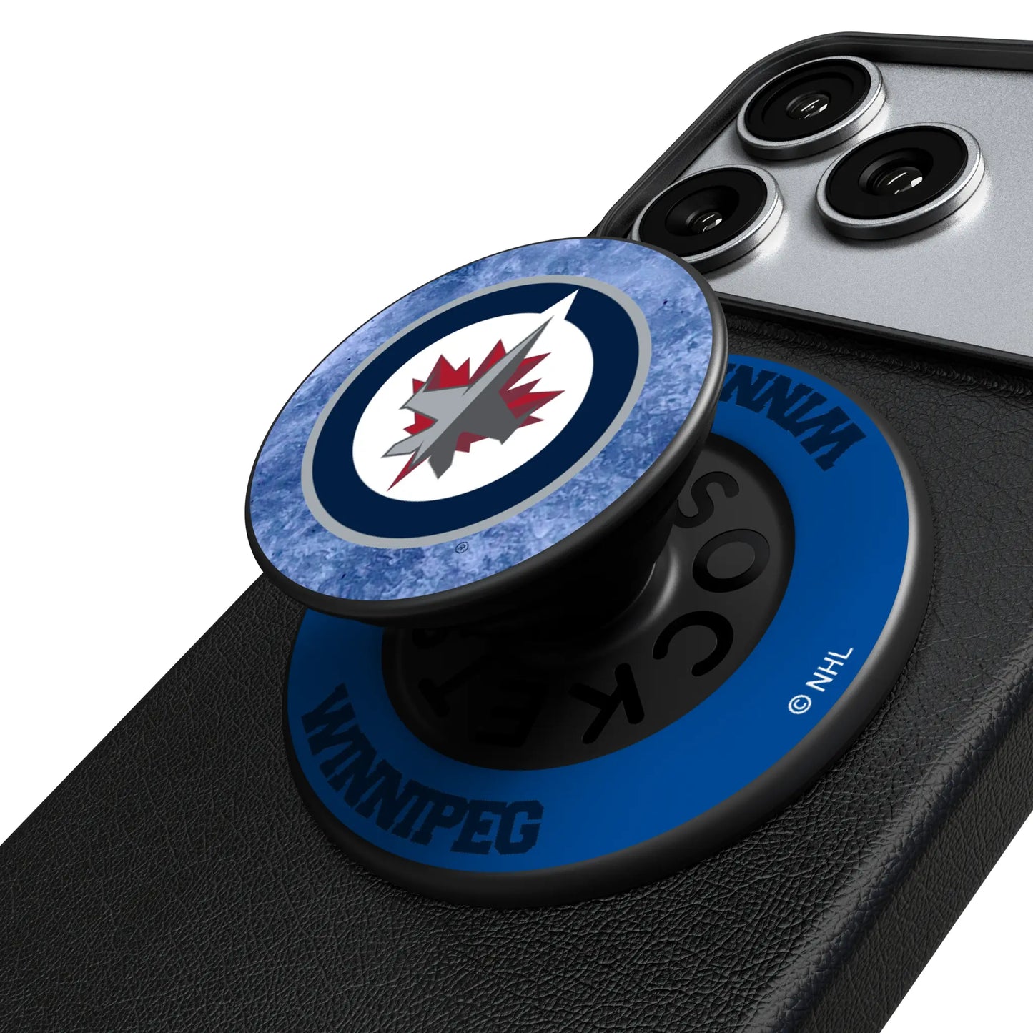 Winnipeg Jets Ice Wordmark PopSockets Magnetic Phone Grip and Stand