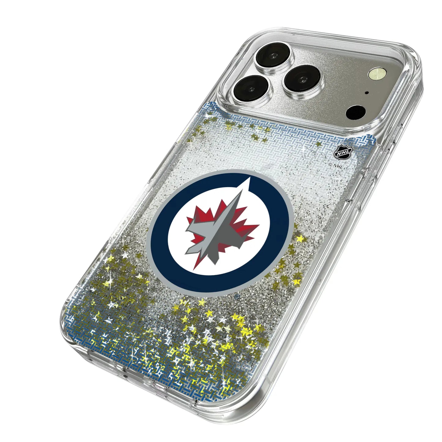 Winnipeg Jets Linen Glitter Phone Case for Apple iPhone