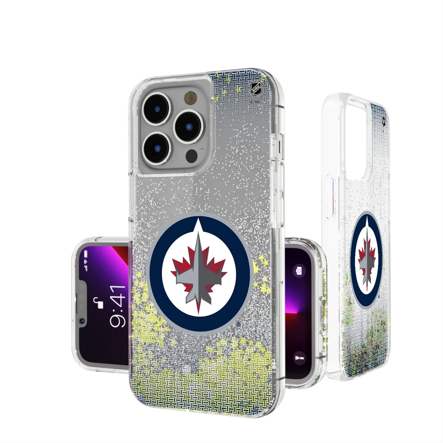 Winnipeg Jets Linen Glitter Phone Case for Apple iPhone