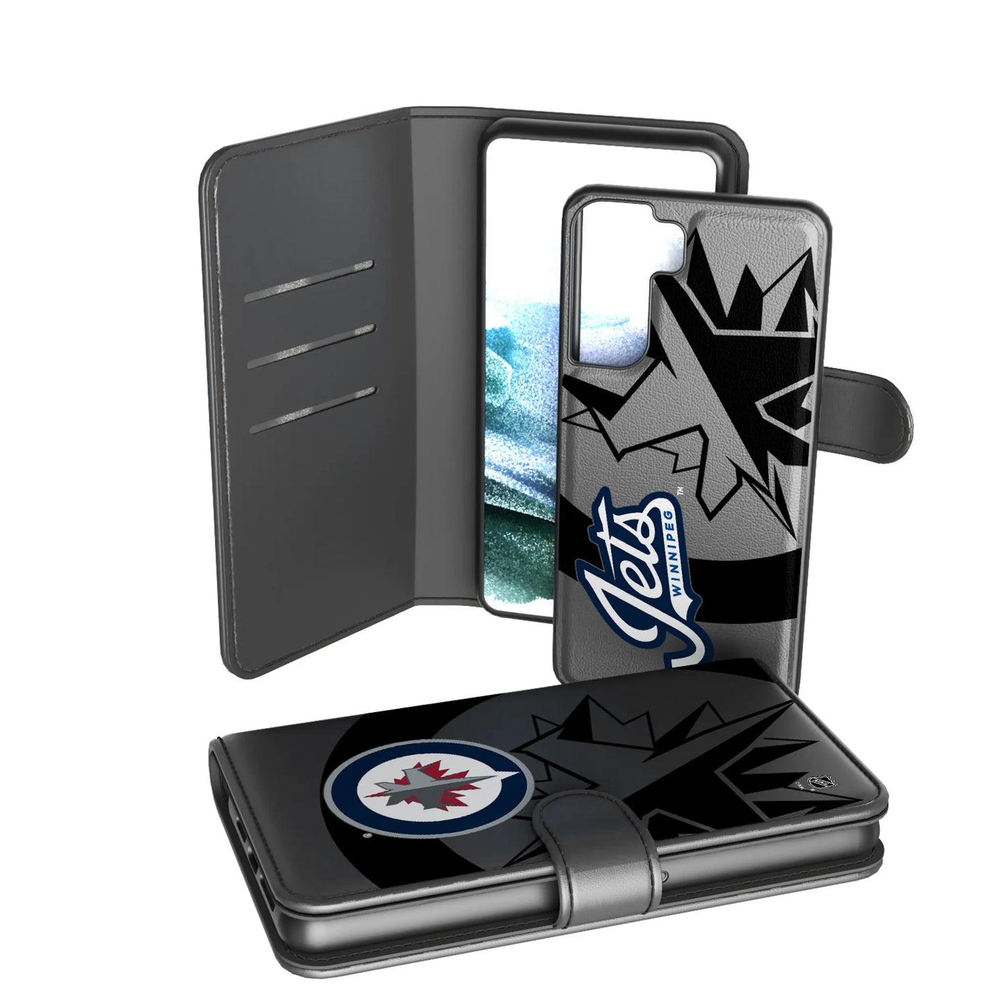 Winnipeg Jets Monocolor Tilt Wallet Phone Case for Apple iPhone