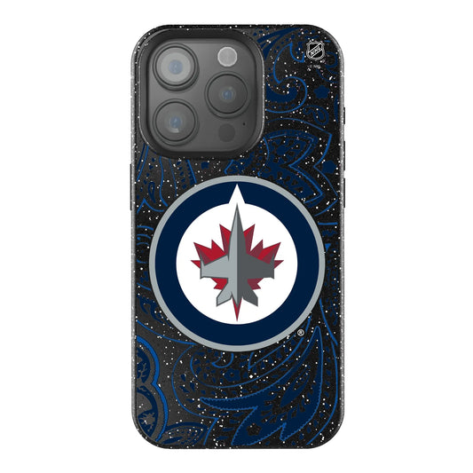 Winnipeg Jets Paisley Black Bling Phone Case for Apple iPhone