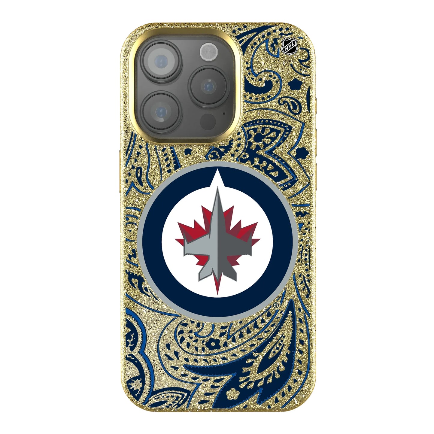 Winnipeg Jets Paisley Bling Phone Case for Apple iPhone