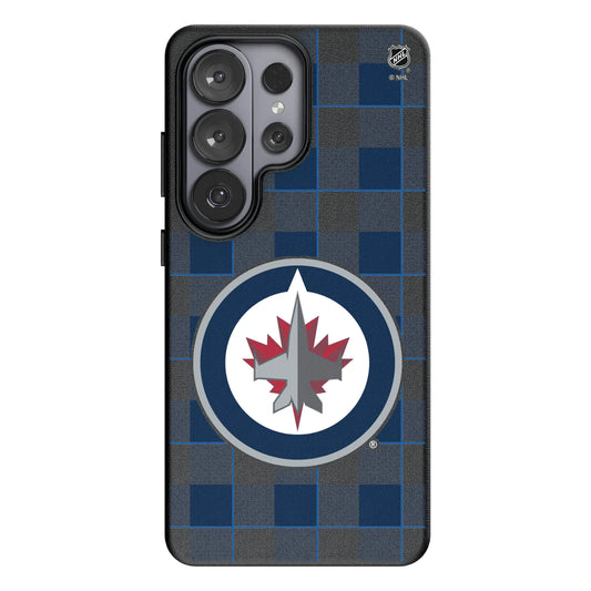 Winnipeg Jets Plaid MagSafe Compatible Phone Case for Samsung Galaxy