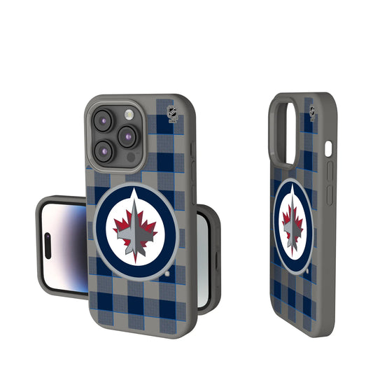 Winnipeg Jets Plaid Soft Touch Phone Case for Apple iPhone