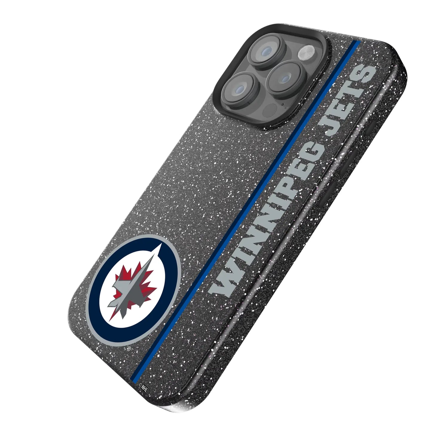 Winnipeg Jets Sidebar Black Bling Phone Case for Apple iPhone