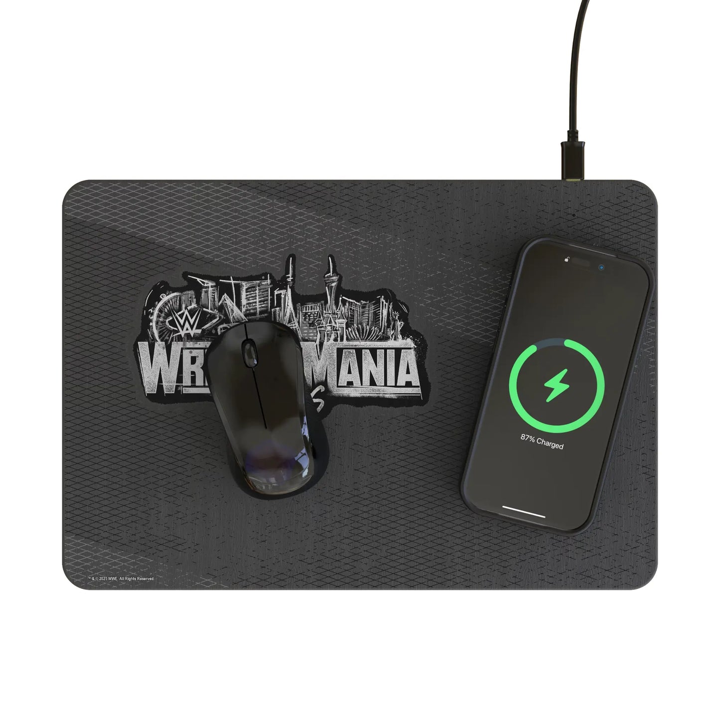WrestleMania 42 Steel 15-Watt Wireless Charger and Mouse Pad