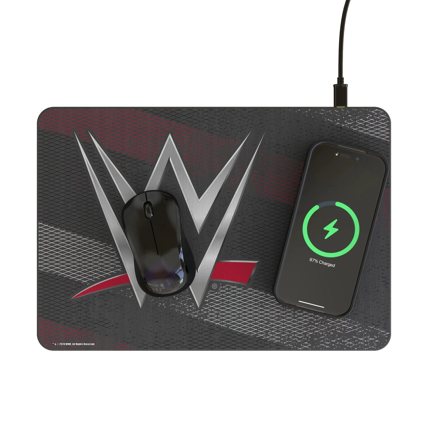 WWE Steel 15-Watt Wireless Charger and Mouse Pad